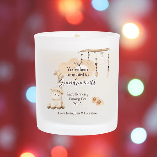 Personalised Candle for New Grandparents - Promoted