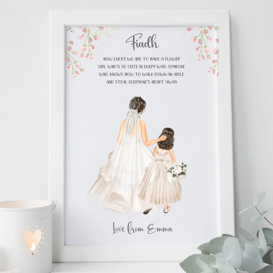 Personalised Flower Girl Framed Print - Design Your Own