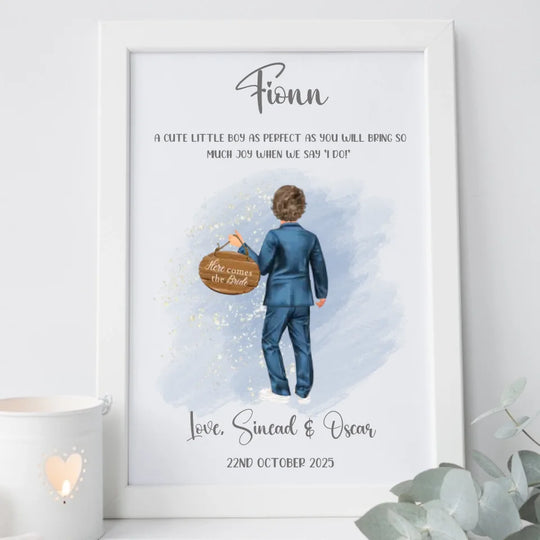 Personalised Page Boy Framed Print - Design Your Own