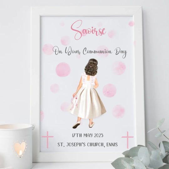 Personalised Communion Girl Framed Print - Customised by YOU!