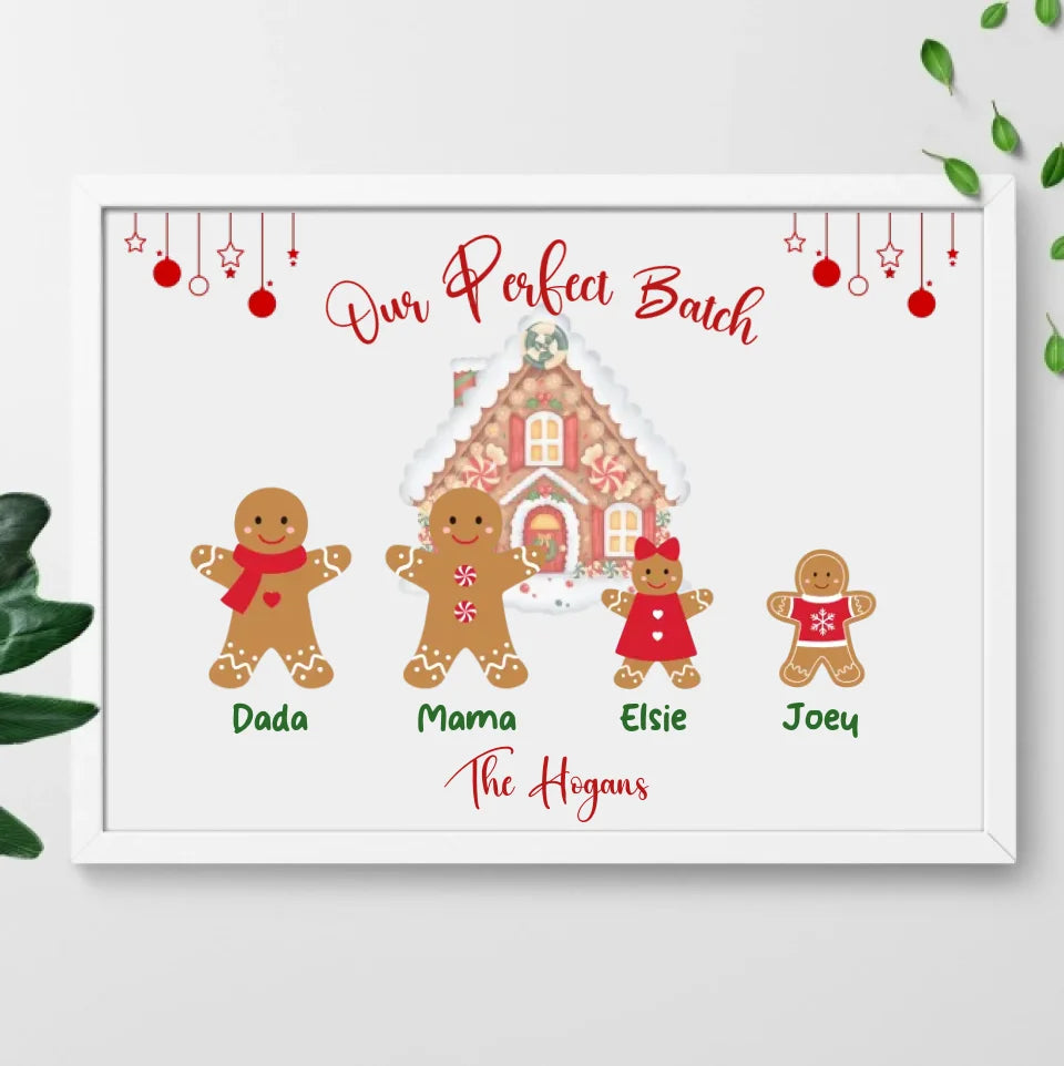 Personalised Christmas Family Frame - Gingerbread