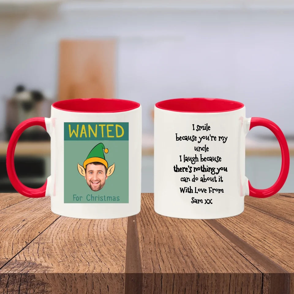 Personalised Christmas Elf Mug - Upload Your Own Photo