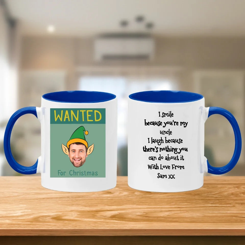 Personalised Christmas Elf Mug - Upload Your Own Photo