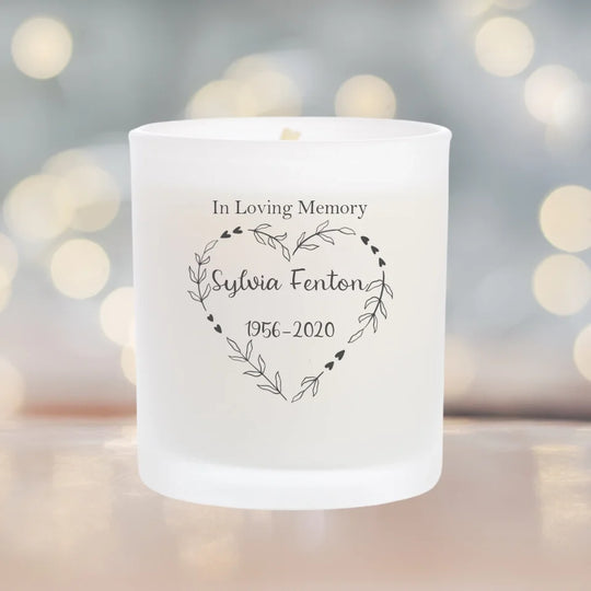 Personalised In Loving Memory Candle - Black & White