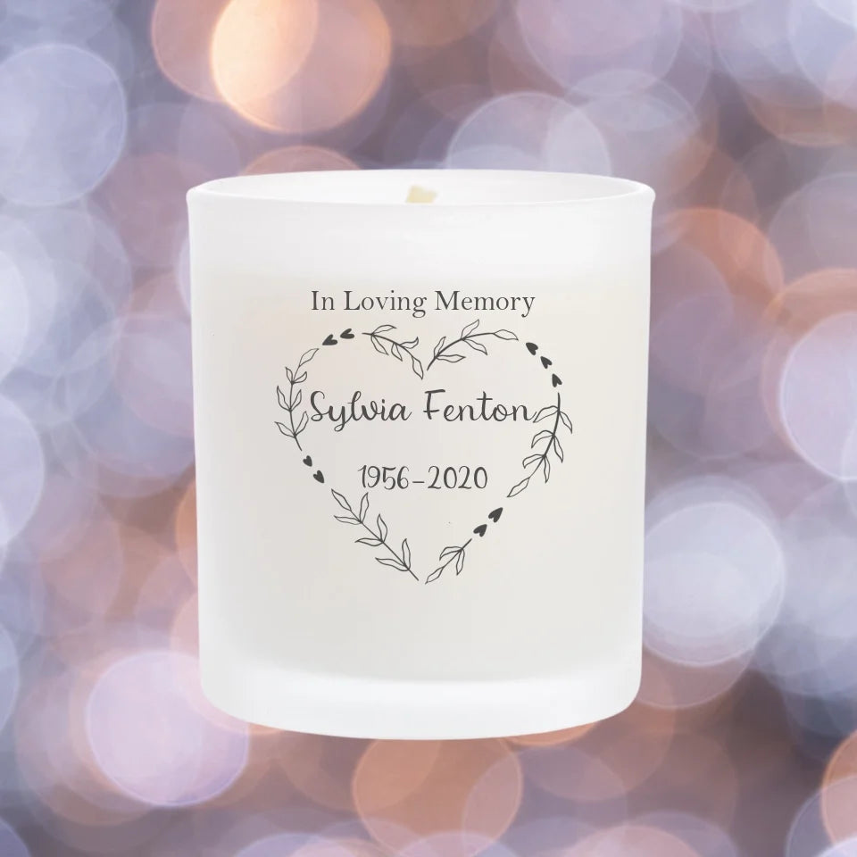 Personalised In Loving Memory Candle - Black & White