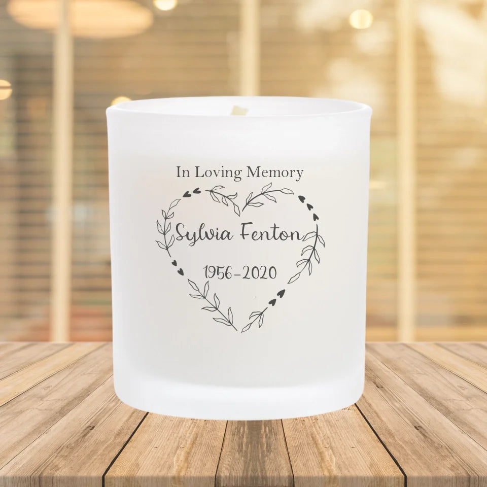 Personalised In Loving Memory Candle - Black & White