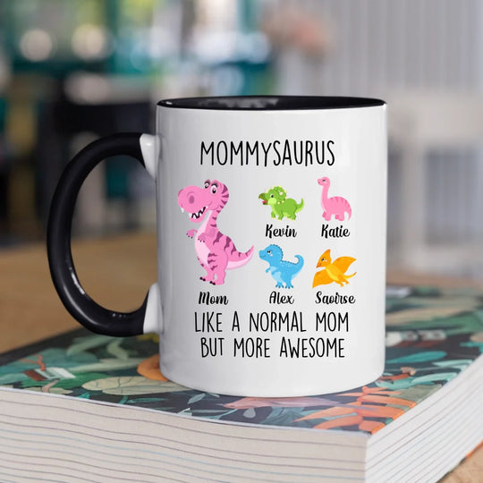 Personalised Mug for Mom or Grandma - Mommysaurus - Up to 6 Kids