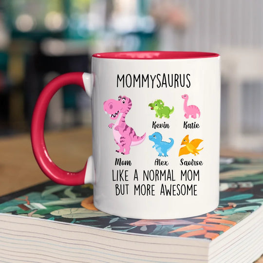 Personalised Mug for Mom or Grandma - Mommysaurus - Up to 6 Kids