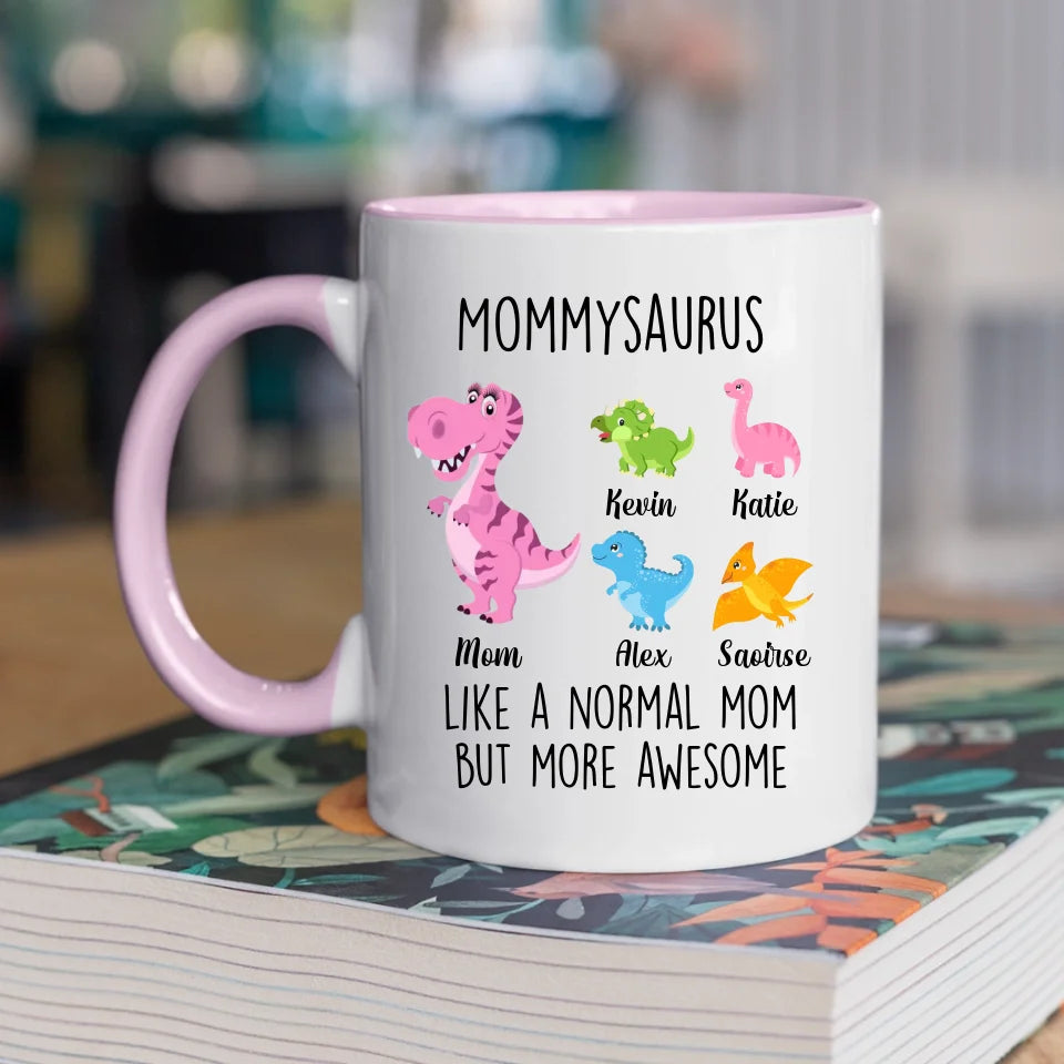 Personalised Mug for Mom or Grandma - Mommysaurus - Up to 6 Kids