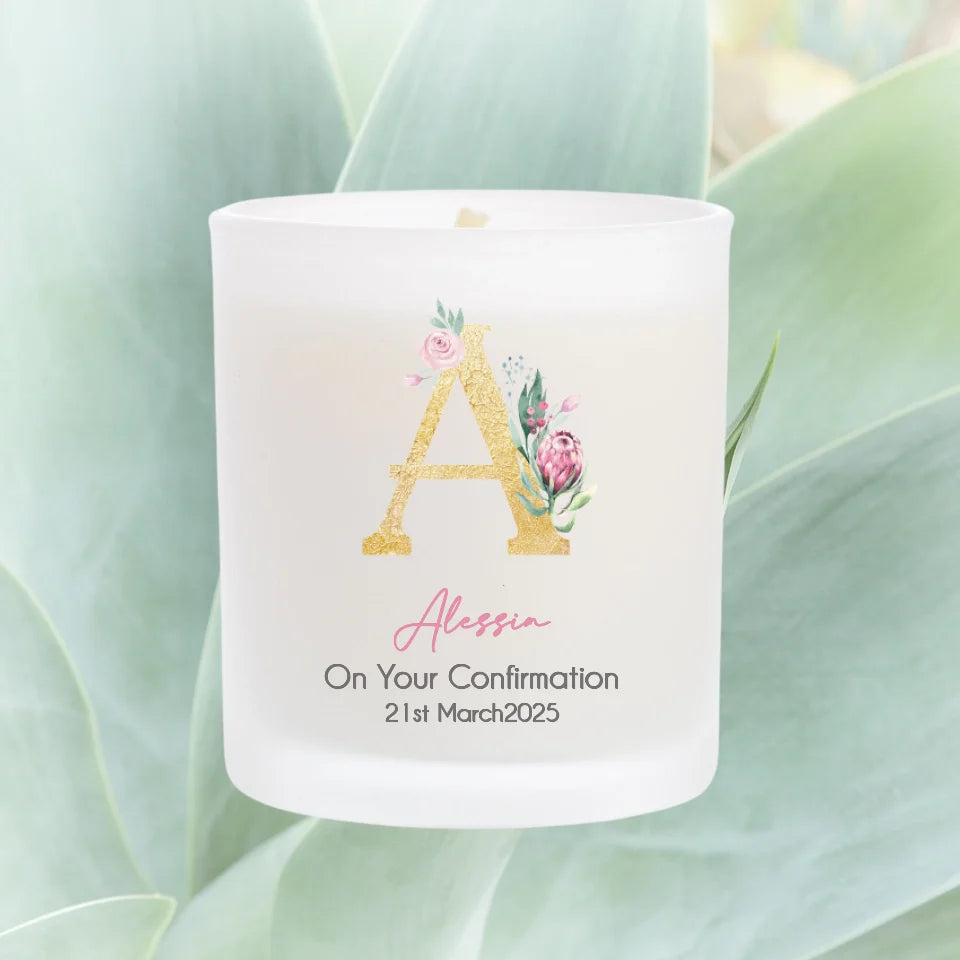 Personalised Confirmation Candle - Choose Your Initial