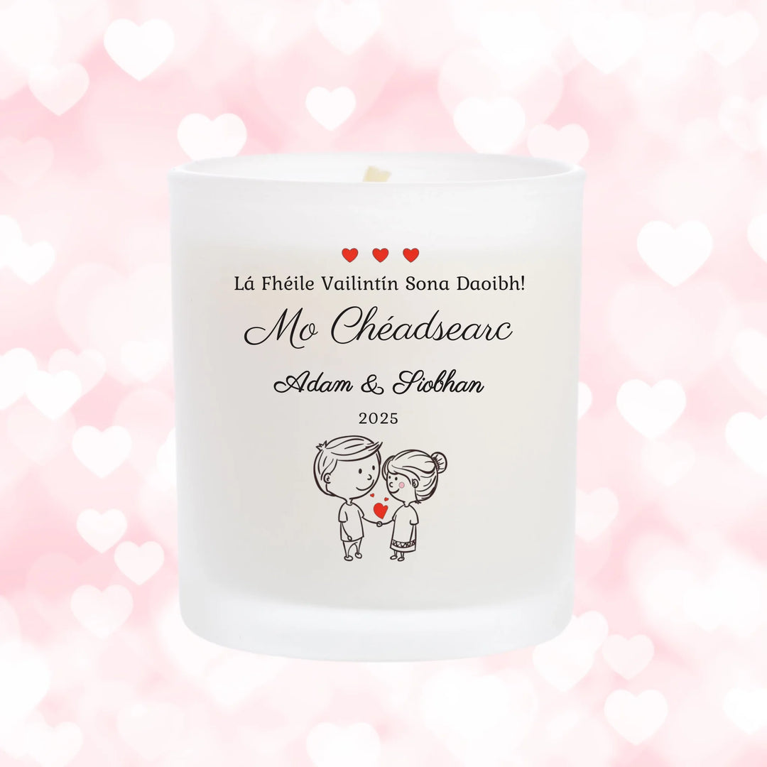 Personalised Valentine's Day Candle - Mo Chéadsearc - IRISH