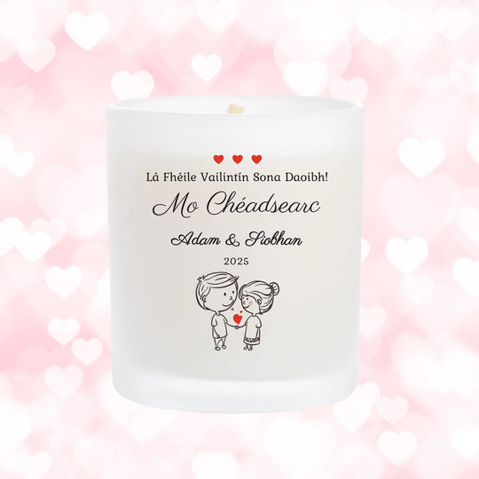 Personalised Valentine's Day Candle - Mo Chéadsearc - IRISH