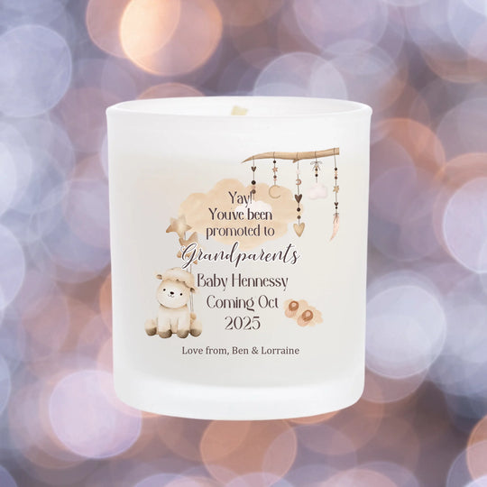 Personalised Candle for New Grandparents - Promoted