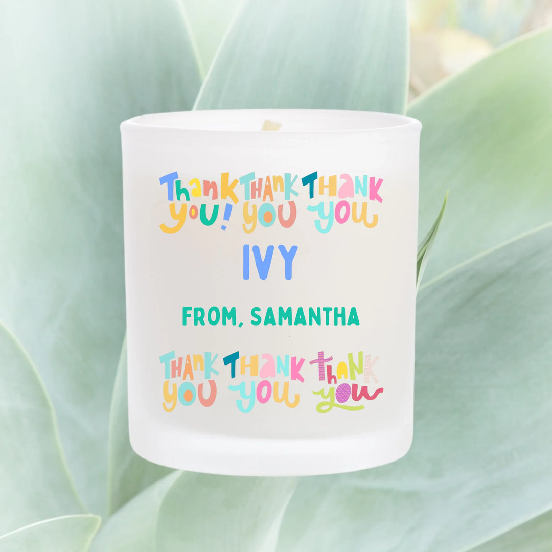 Personalised Thank You Candle - Bright & Colourful