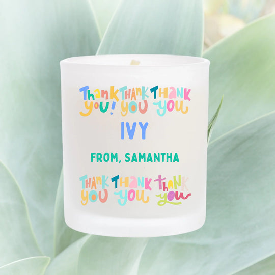 Personalised Thank You Candle - Bright & Colourful