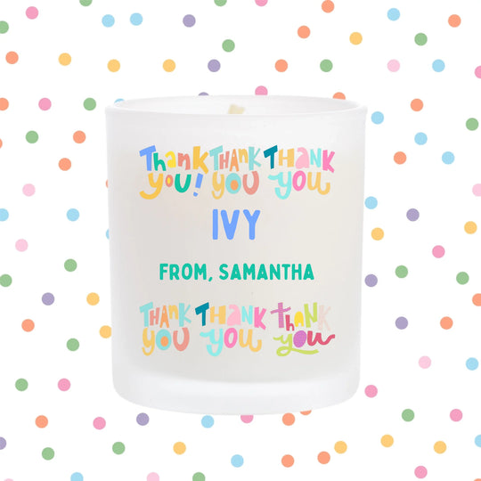 Personalised Thank You Candle - Bright & Colourful