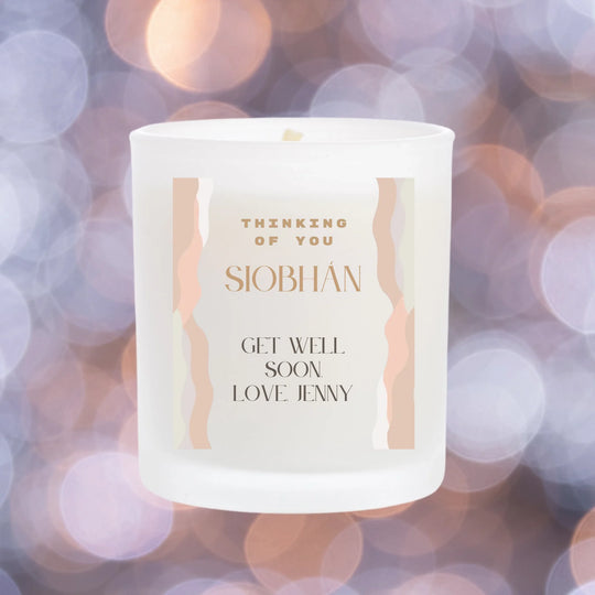 Personalised Thinking Of You Candle - Pink & Beige