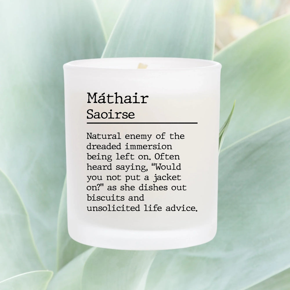 Personalised Scented Candle for Mothers - Máthair - IRISH