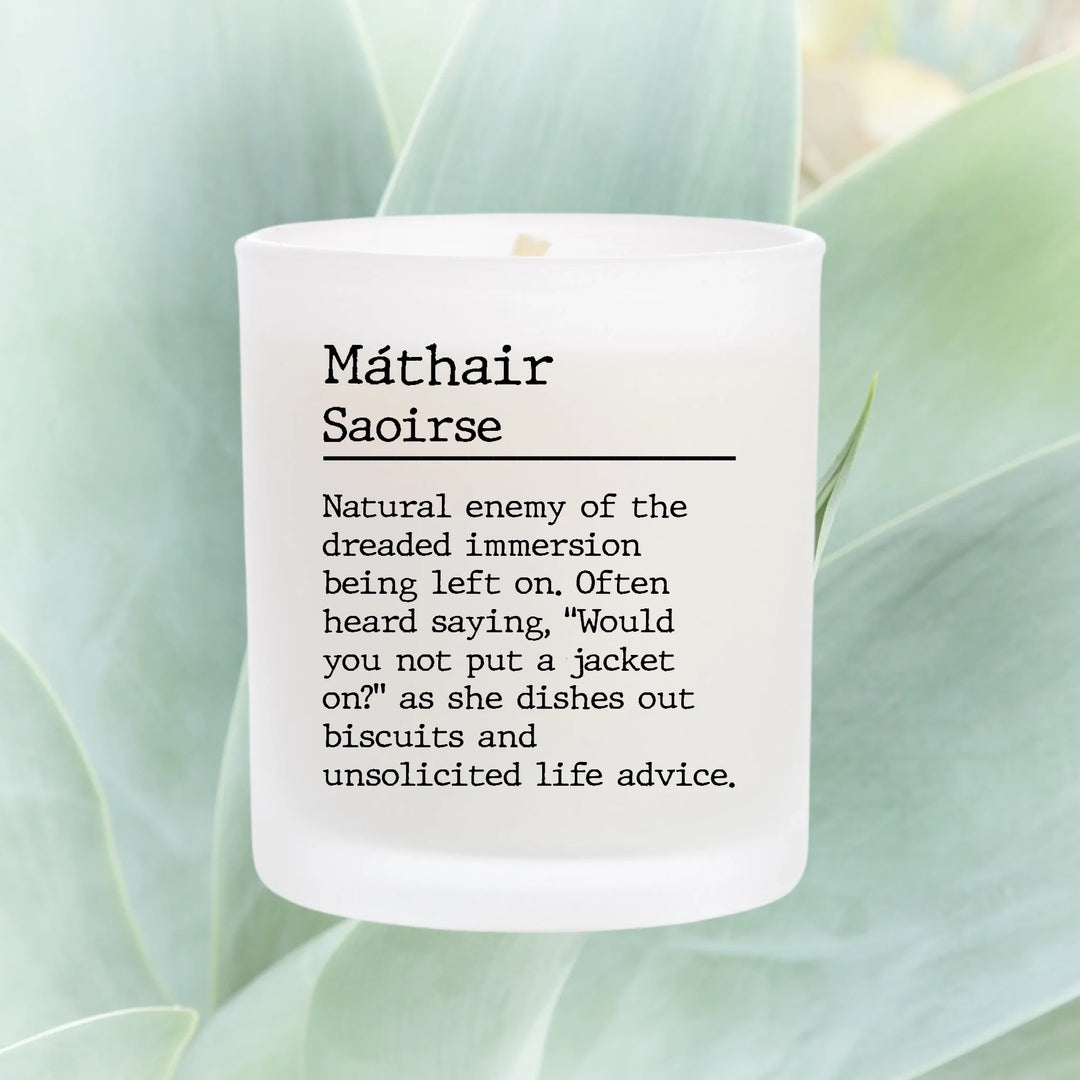 Personalised Scented Candle for Mothers - Máthair - IRISH