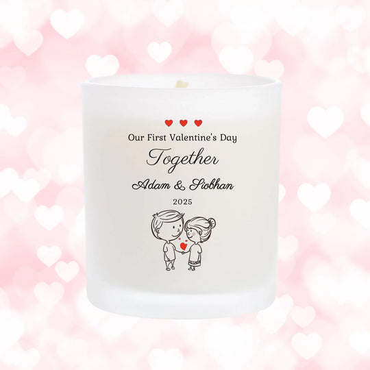 Personalised Candle - Our First Valentine's Day Together