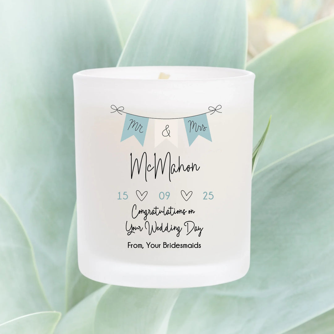 Personalised Wedding Day Candle - Mr & Mrs