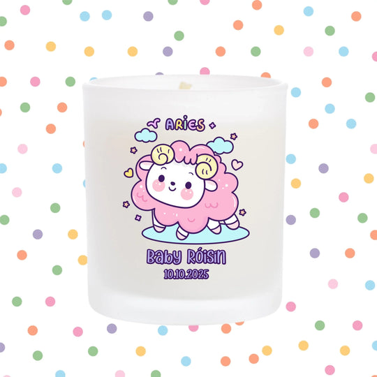 Personalised Zodiac Candle for Baby Boys & Girls - Choose Your Star Sign