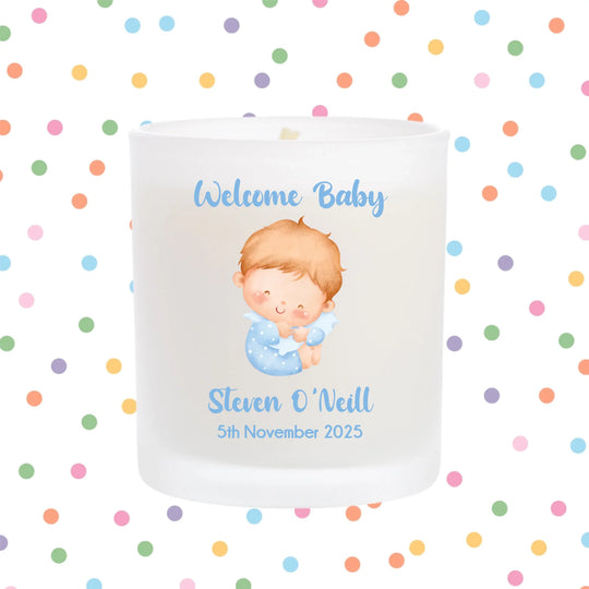 Personalised Candle for Newborns - Baby Powder Candle for Boys
