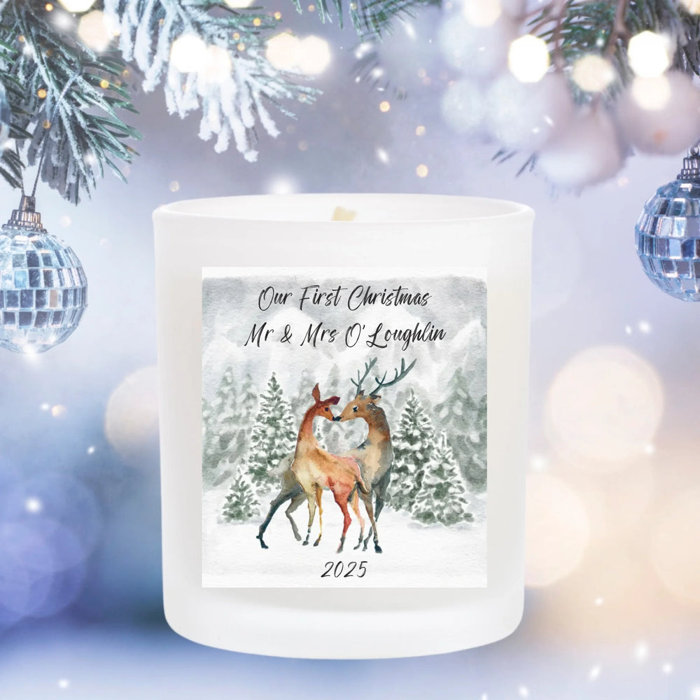 Personalised Christmas Candle - Our First Christmas as Married Couple