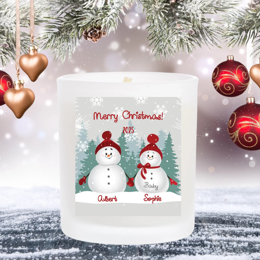 Personalised Christmas Candle - Expecting Couple with Baby Bump