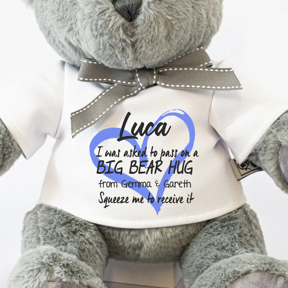 Personalised Teddy Bear - Big Bear Hug -Blue
