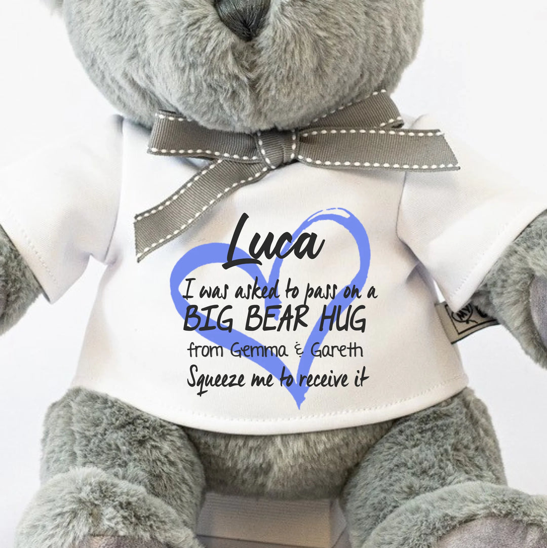 Personalised Teddy Bear - Big Bear Hug -Blue
