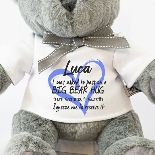 Personalised Teddy Bear - Big Bear Hug -Blue