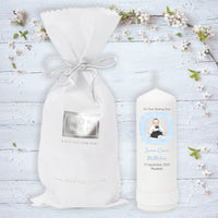 Personalised NAMING DAY Candle - Upload Your Own Image - Pink, Blue & Neutral Colours
