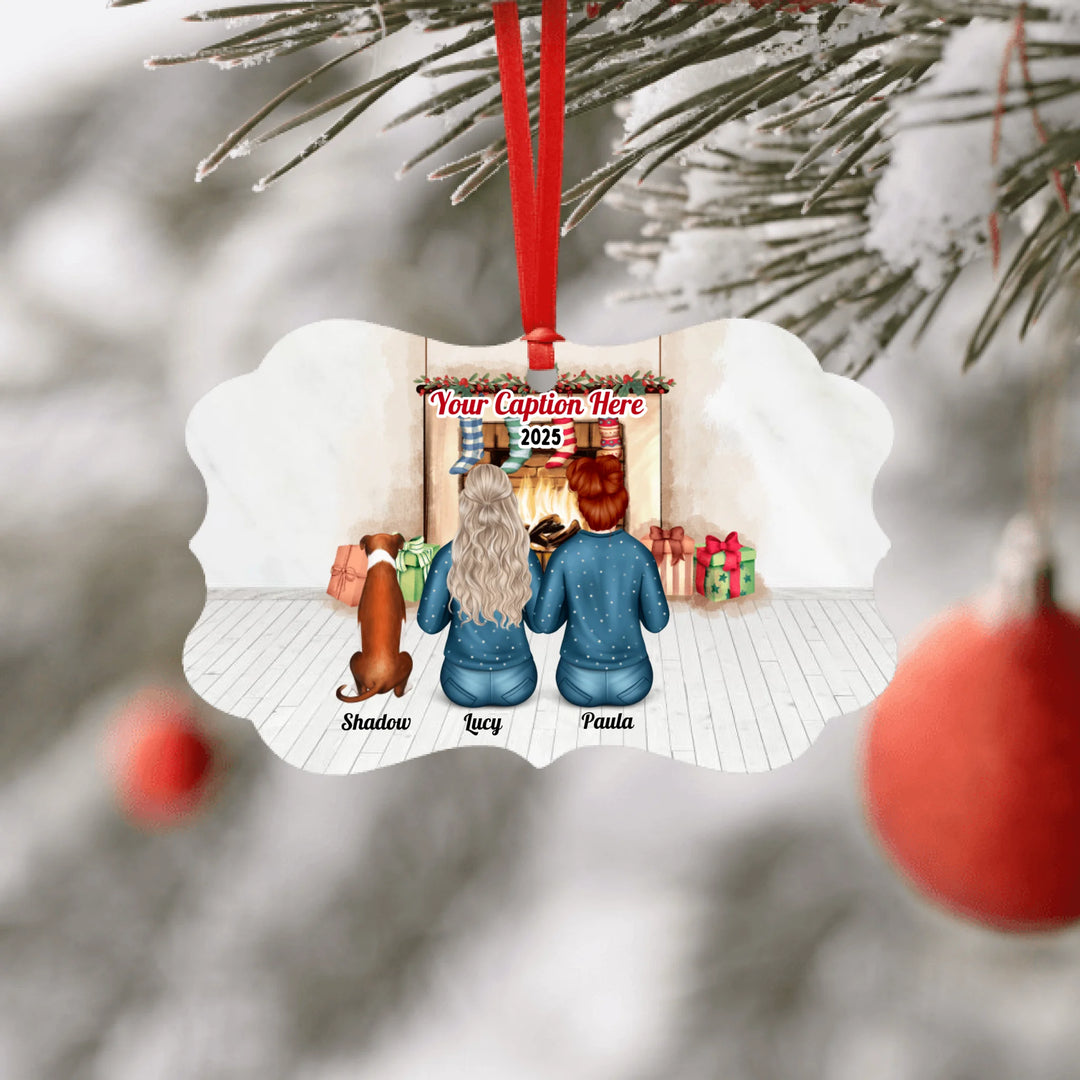 Personalised Same Sex Couple with 1 or 2 Dogs - Choose Your Family Size