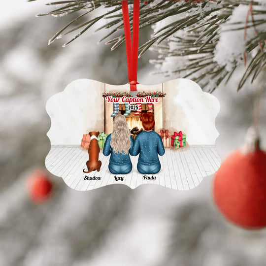 Personalised Same Sex Couple with 1 or 2 Dogs - Choose Your Family Size