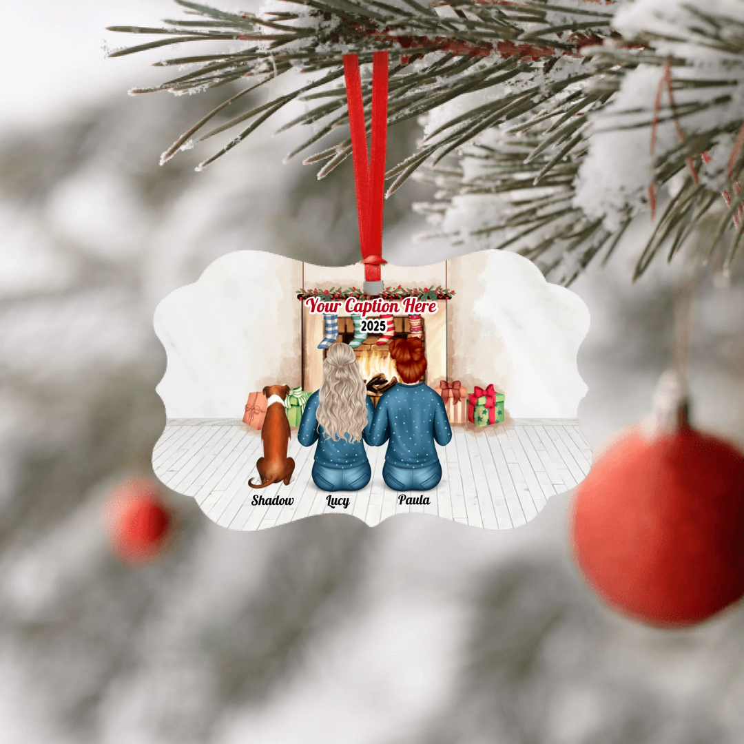 Personalised Same Sex Couple with 1 or 2 Dogs - Choose Your Family Size