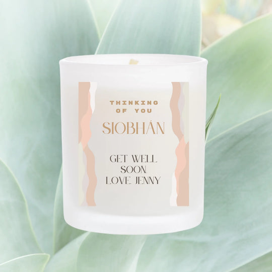 Personalised Thinking Of You Candle - Pink & Beige
