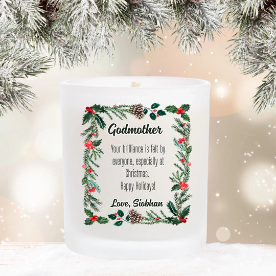 Personalised Christmas Candle with Personal Message