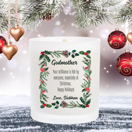 Personalised Christmas Candle with Personal Message
