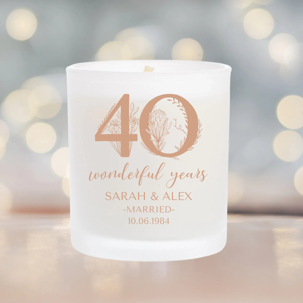 Personalised Milestone Wedding Anniversary Candle