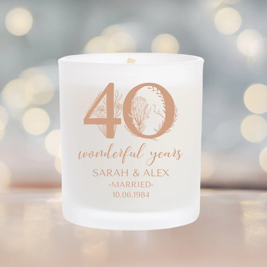 Personalised Milestone Wedding Anniversary Candle