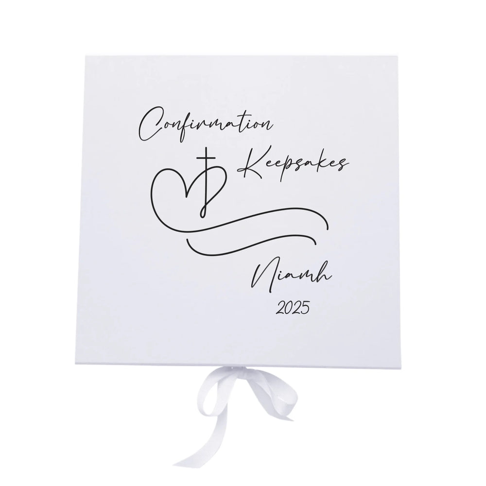 Personalised Confirmation Keepsake Box - Cross & Heart