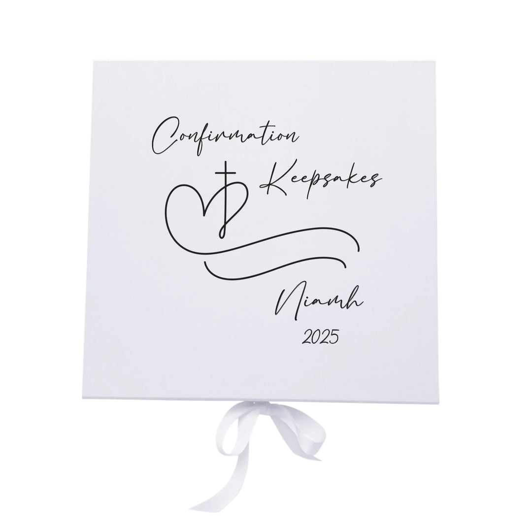 Personalised Confirmation Keepsake Box - Cross & Heart