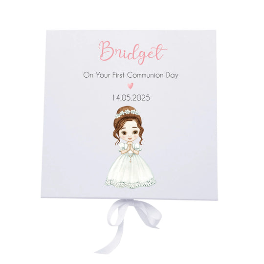Personalised Communion Keepsake Box - Girl