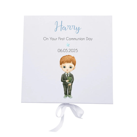 Personalised Communion Keepsake Box - Boy