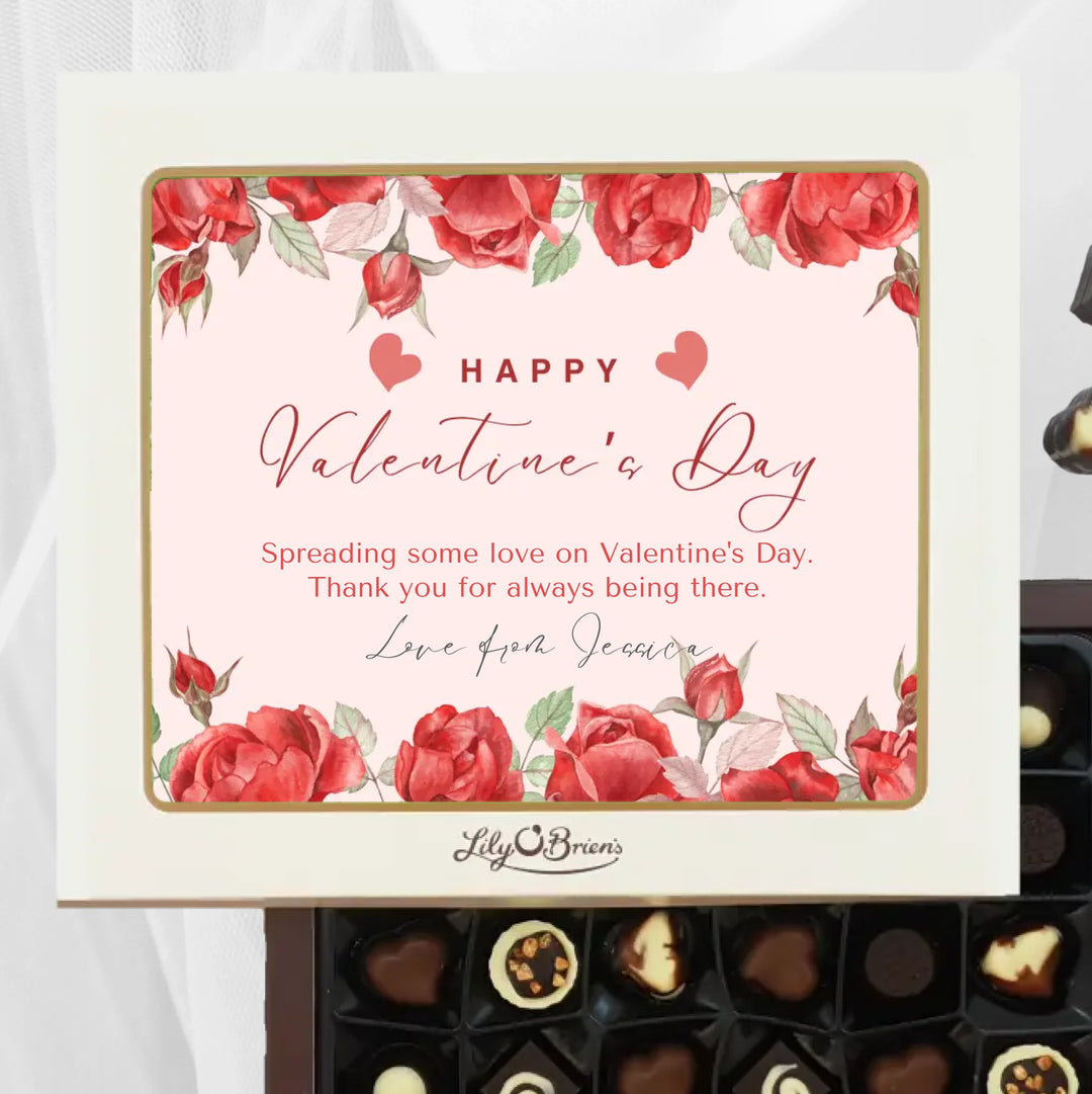 Personalised Box of Lily O'Brien's Chocolates for Valentine's Day - Roses