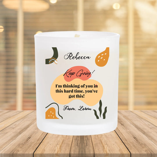 Personalised Thinking of You Candle - Keep Going