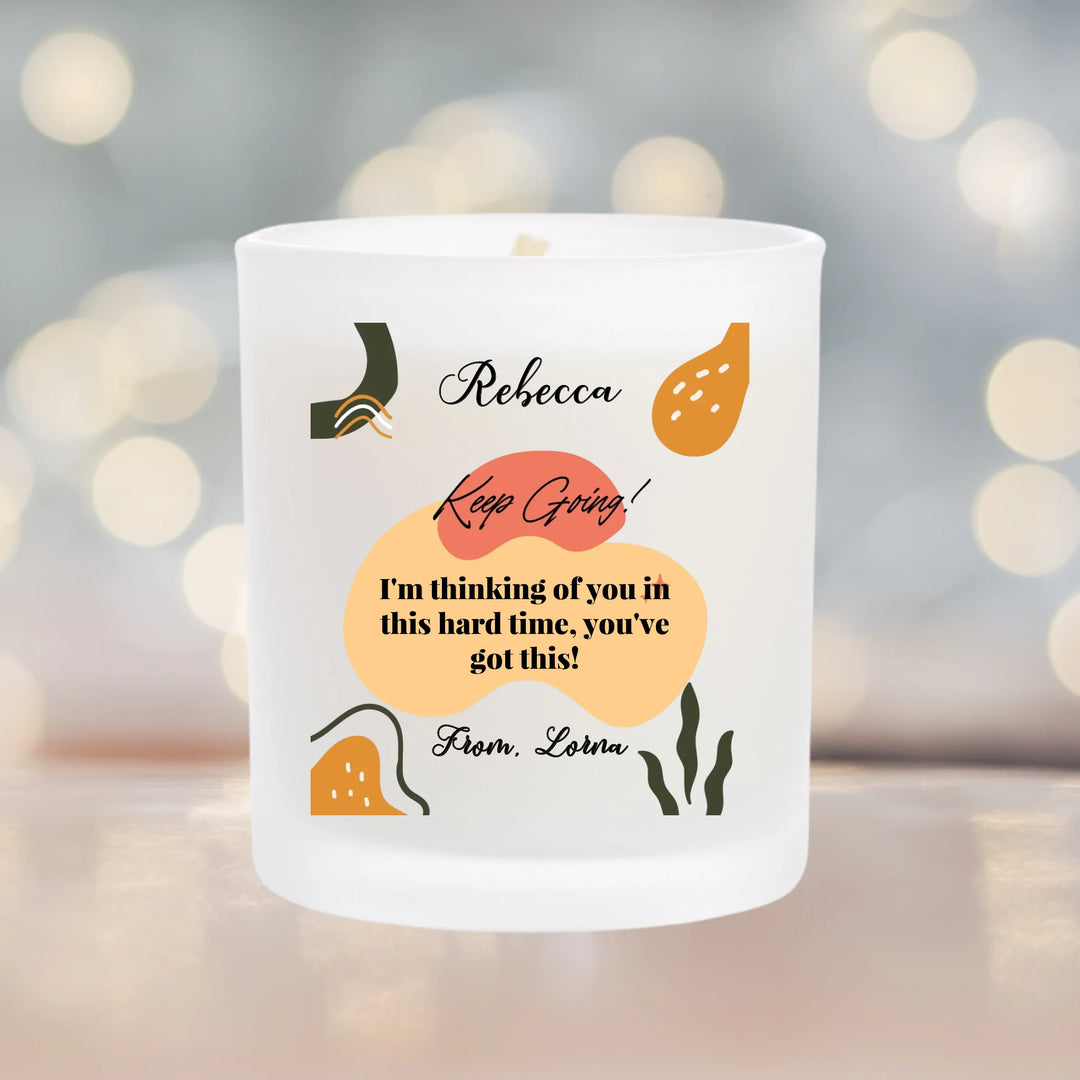 Personalised Thinking of You Candle - Keep Going
