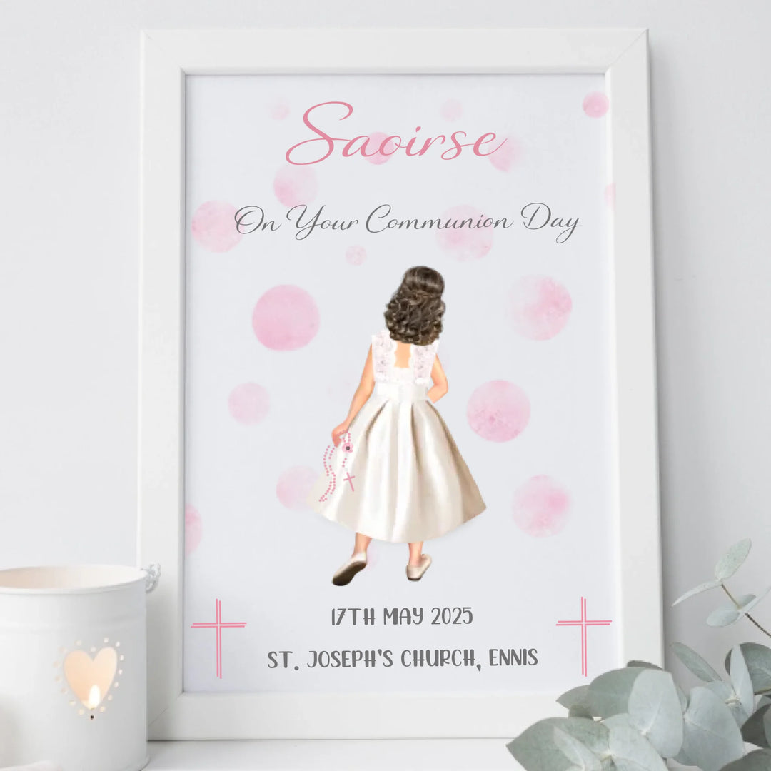 Personalised Communion Girl Framed Print - Customised by YOU!