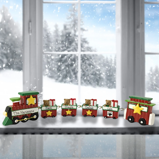 Personalised Linking Train 4 Carriages in 'Our Christmas Express' Gift Box